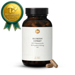 Testsieger Sunday Natural Bio Reishi Extrakt Kapseln
