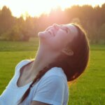 girl, woman, meadow, sunset, laugh, enjoy, warmth, freedom, confidence, soul, nature, life, enjoyment of life, leisure time, summer, happiness, in love, health, young, hormones, diabetes, natural reserve, nourishment, environmental protection, puberty, pleasure