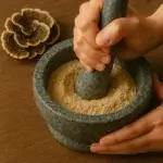 Schmetterlingstramete Pulver im Moerser